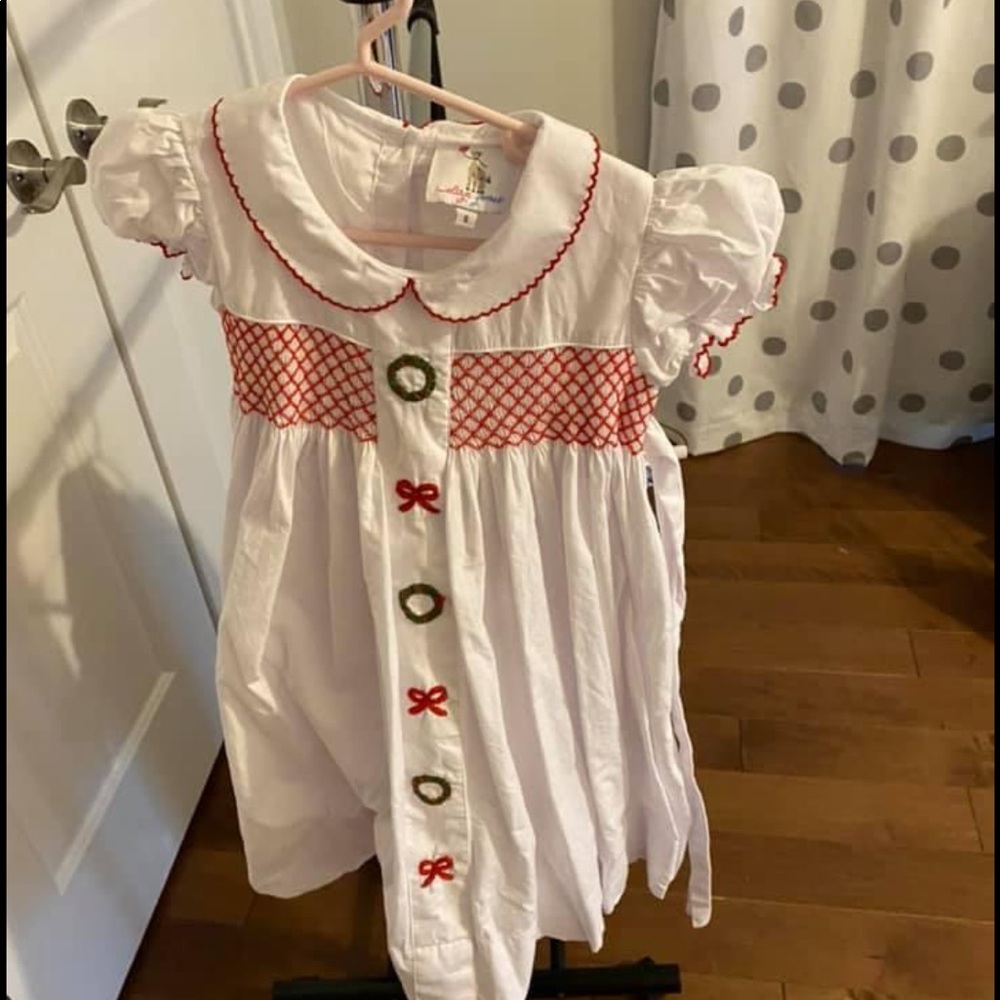 Smocked Christmas dress - size 6